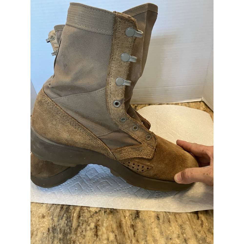 Vibram Tan Suede Combat Boots Steel Toe Men's 10 Military Hot Coyote USGI Army